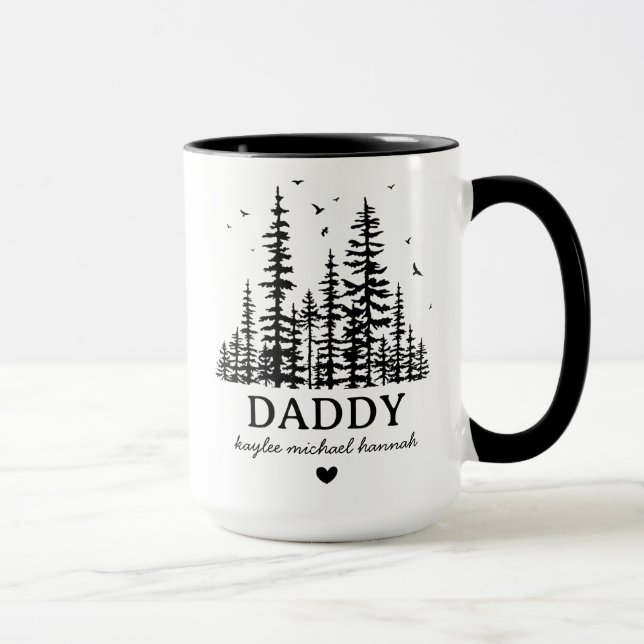 Anpassade barns namn Fars dag-present träd Pappa Mugg (Höger)