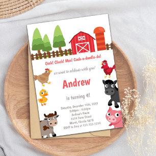 Anpassade Barnyard Birthday Inbjudningar