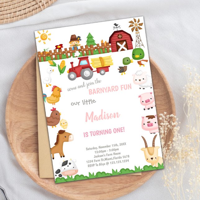 Anpassade Barnyard Birthday-inbjudningar Inbjudningar (Barnyard birthday invitations)