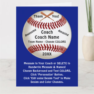 Anpassade, Baseball Coach, tack. Kort