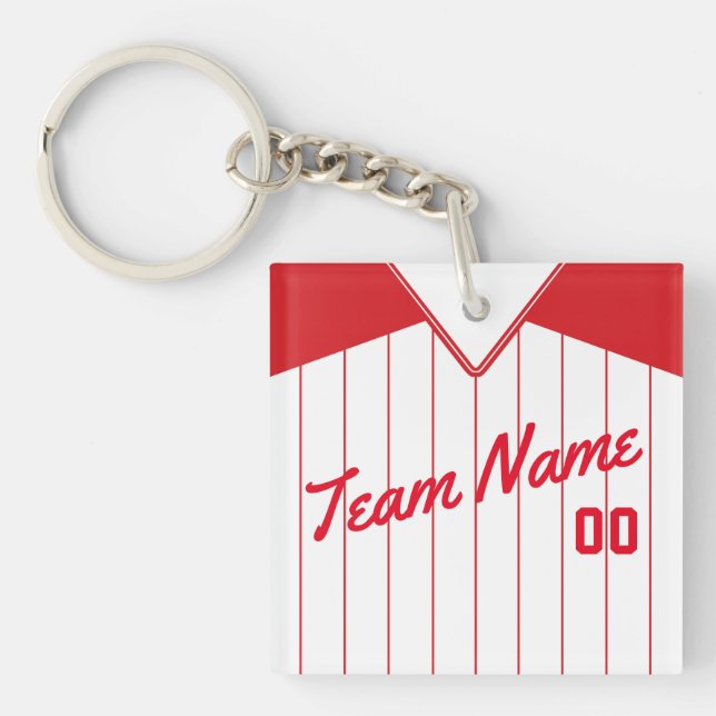 Anpassade Baseball Softball Jersey Nyckelring (Framsidan)