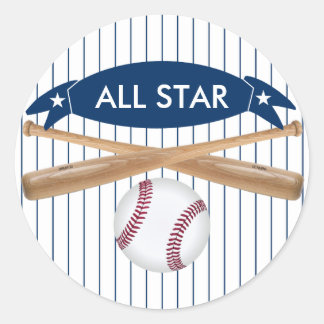 Anpassade Baseball Sticker Runt Klistermärke