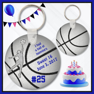 Anpassade Basketball Party favors för flickor Nyckelring