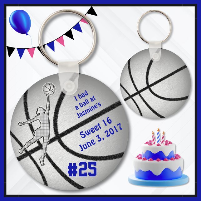 Anpassade Basketball Party favors för flickor Nyckelring (Basketball birthday party. Personalized Basketball Favors are fully customizable. Basketball favors.)