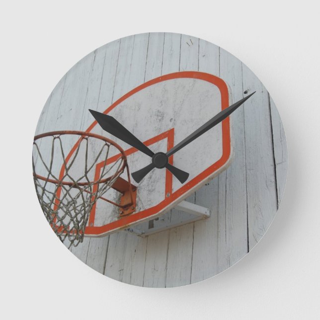 Anpassade Basketball Ring Design Rund Klocka (Framsida)