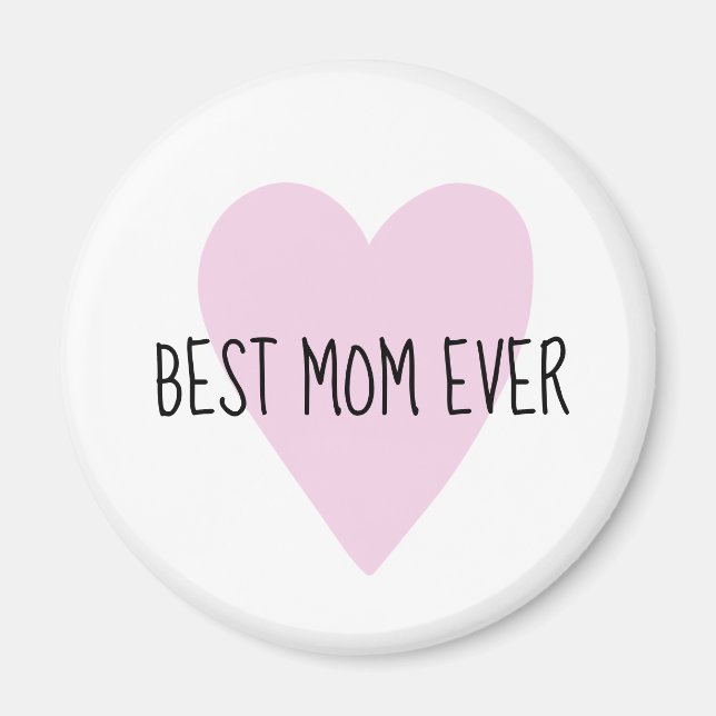 Anpassade Bästa Mamma någonsin Rosa Heart Magnet (Framsidan)