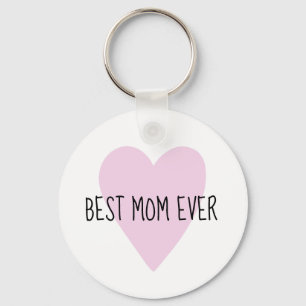 Anpassade Bästa Mamma någonsin Rosa Hjärta Nyckelring