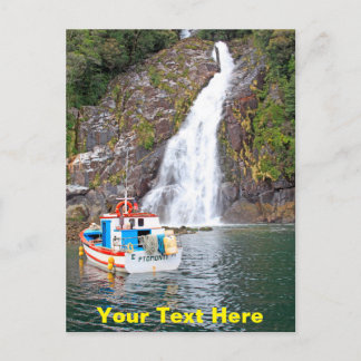 Anpassade, båt och vattenfall vykort