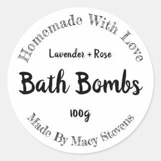 Anpassade Bath Bomb-etikett Runt Klistermärke