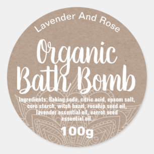 Anpassade Bath Bomb-etikett Runt Klistermärke