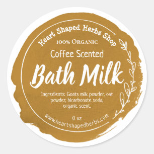 Anpassade Bath Mjölk-etikett - Handmade business Runt Klistermärke