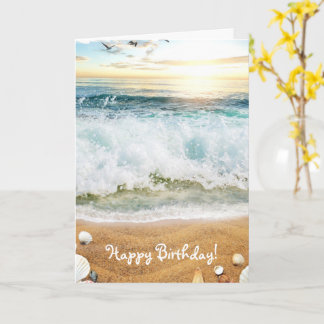 ANPASSADE BEACH DAY BIRTHDAY CARD KORT
