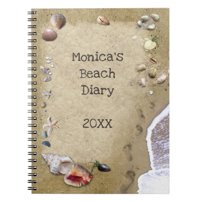 Anpassade Beach Diary Spiral bärbar dator Anteckningsbok (Framsidan)