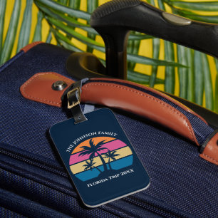 Anpassade Beach Resa Cute Blue Handflatan Träd Bagagebricka