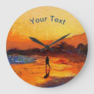 Anpassade Beach Sunset Clock Stor Klocka