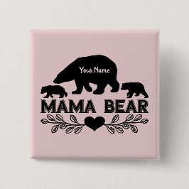 Anpassade Bear Mamma Unge Silhouette Knapp