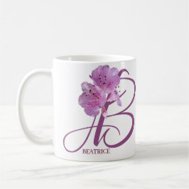 Anpassade Beatrice namn söt rosa blommigt söt Kaffemugg