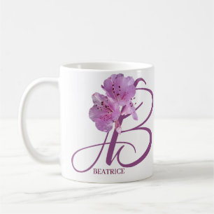 Anpassade Beatrice namn söt rosa blommigt söt Kaffemugg
