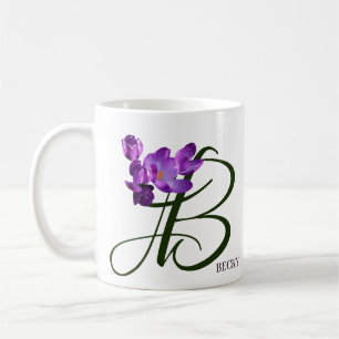 Anpassade Becky namn lila trendig boho Kaffemugg