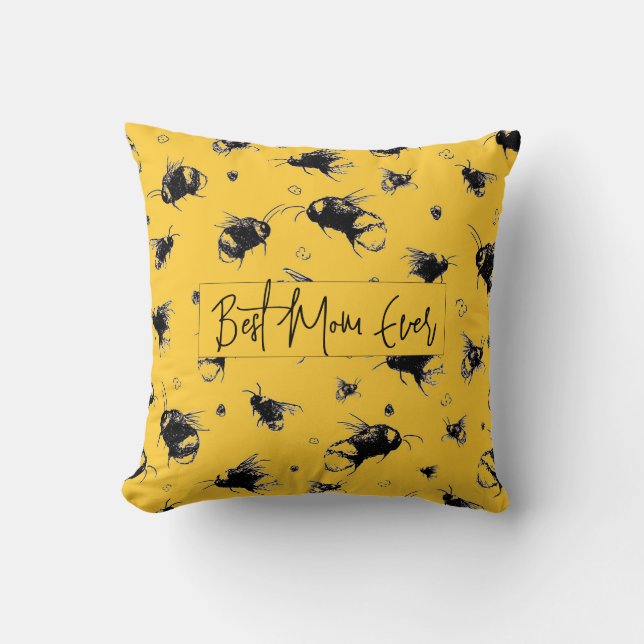 Anpassade Bee Cushion | Birthday Gift för Mamma Kudde (Framsida)