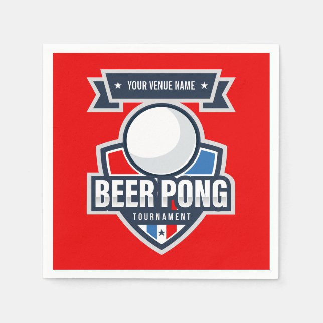 Anpassade Beer Pong-Logotyp Pappersservett (Framsidan)