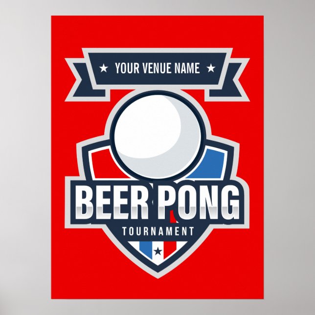 Anpassade Beer Pong-Logotyp Poster (Framsidan)