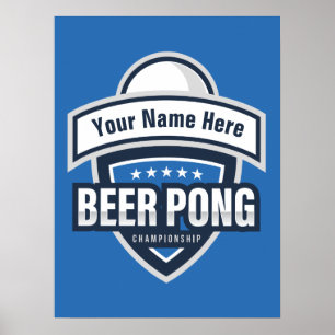 Anpassade Beer Pong-Logotypen Poster