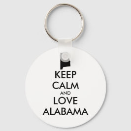 Anpassade BEHÅLLA LUGN och KÄRLEK ALABAMA Nyckelring
