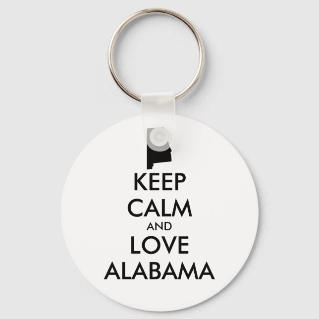 Anpassade BEHÅLLA LUGN och KÄRLEK ALABAMA Nyckelring (Framsida)