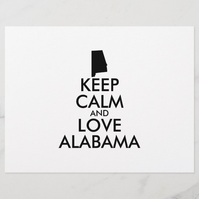 Anpassade BEHÅLLA LUGN och KÄRLEK ALABAMA Reklamblad (Framsidan)