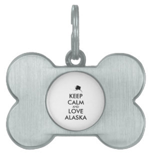 Anpassade BEHÅLLA LUGN och KÄRLEK ALASKA ID-bricka Husdjur