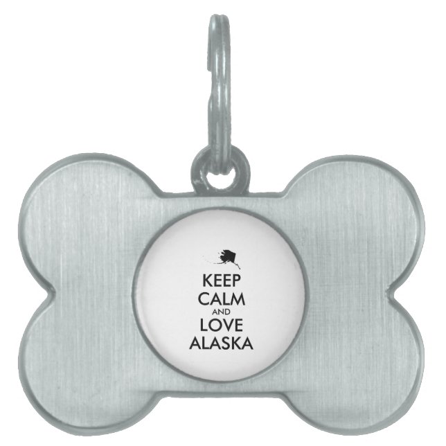 Anpassade BEHÅLLA LUGN och KÄRLEK ALASKA ID-bricka Husdjur (Framsidan)