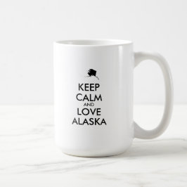 Anpassade BEHÅLLA LUGN och KÄRLEK ALASKA Kaffemugg