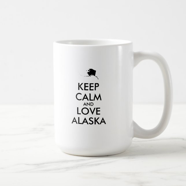 Anpassade BEHÅLLA LUGN och KÄRLEK ALASKA Kaffemugg (Höger)