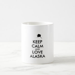 Anpassade BEHÅLLA LUGN och KÄRLEK ALASKA Kaffemugg
