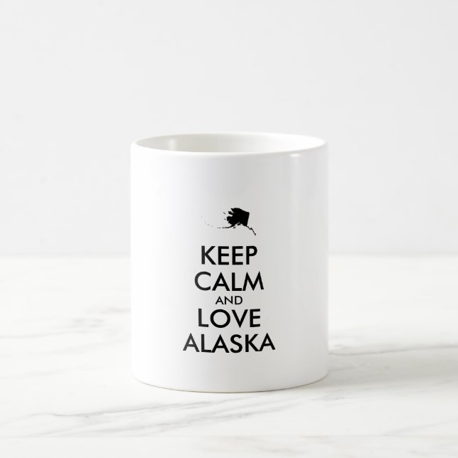 Anpassade BEHÅLLA LUGN och KÄRLEK ALASKA Kaffemugg (Center)