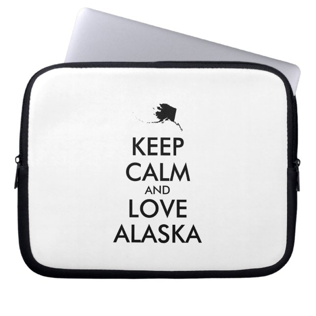 Anpassade BEHÅLLA LUGN och KÄRLEK ALASKA Laptop Sleeve (Framsidan)