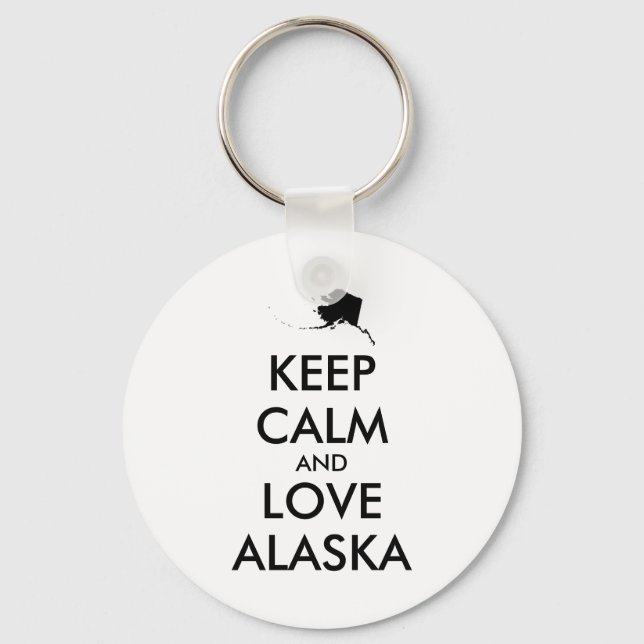 Anpassade BEHÅLLA LUGN och KÄRLEK ALASKA Nyckelring (Framsida)