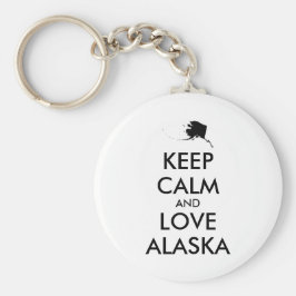 Anpassade BEHÅLLA LUGN och KÄRLEK ALASKA Nyckelring