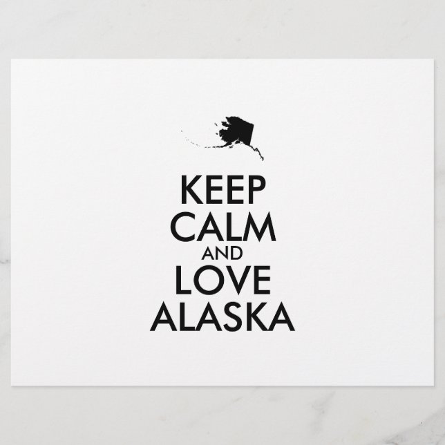 Anpassade BEHÅLLA LUGN och KÄRLEK ALASKA Reklamblad (Framsidan)