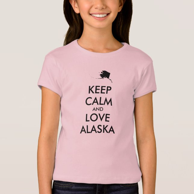 Anpassade BEHÅLLA LUGN och KÄRLEK ALASKA T Shirt (Framsida)