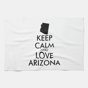 Anpassade BEHÅLLA LUGN och KÄRLEK ARIZONA Kökshandduk