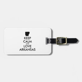 Anpassade BEHÅLLA LUGN och KÄRLEK ARKANSAS Bagagebricka