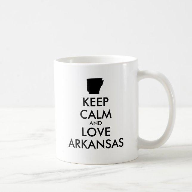 Anpassade BEHÅLLA LUGN och KÄRLEK ARKANSAS Kaffemugg (Höger)