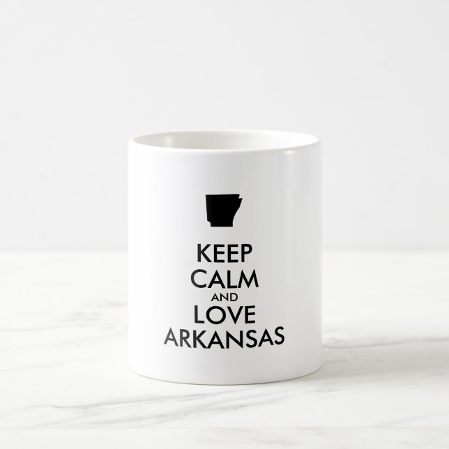 Anpassade BEHÅLLA LUGN och KÄRLEK ARKANSAS Kaffemugg (Center)