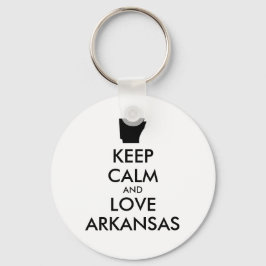 Anpassade BEHÅLLA LUGN och KÄRLEK ARKANSAS Nyckelring