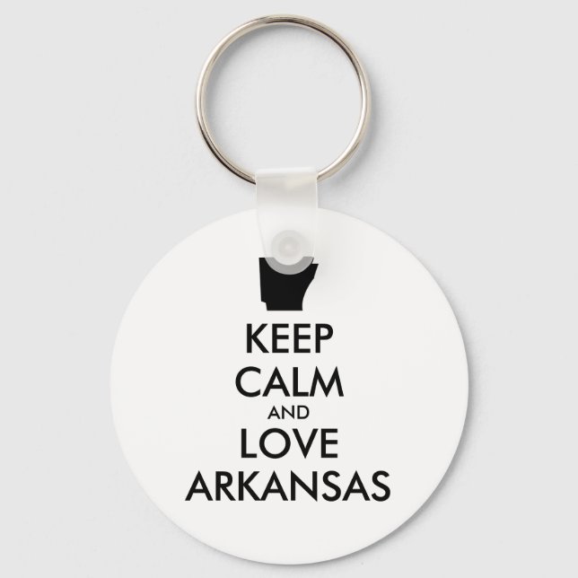 Anpassade BEHÅLLA LUGN och KÄRLEK ARKANSAS Nyckelring (Framsida)