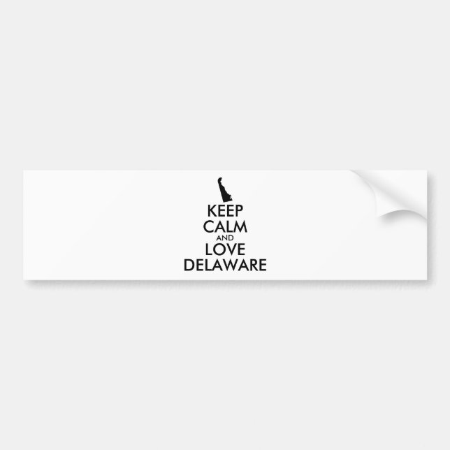 Anpassade BEHÅLLA LUGN och KÄRLEK DELAWARE Bildekal (Framsidan)