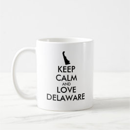 Anpassade BEHÅLLA LUGN och KÄRLEK DELAWARE Kaffemugg