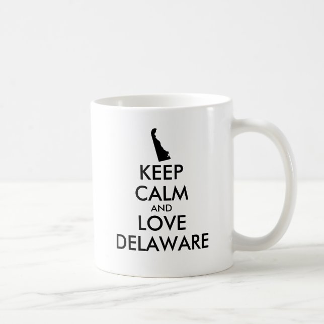Anpassade BEHÅLLA LUGN och KÄRLEK DELAWARE Kaffemugg (Höger)